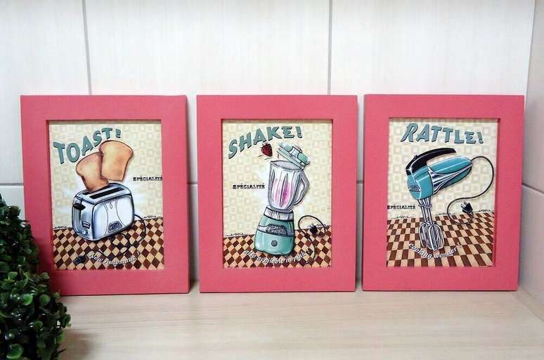 52. Modelos de quadros retr&ocirc; para cozinha &ndash; Foto: Queen Of Fashion