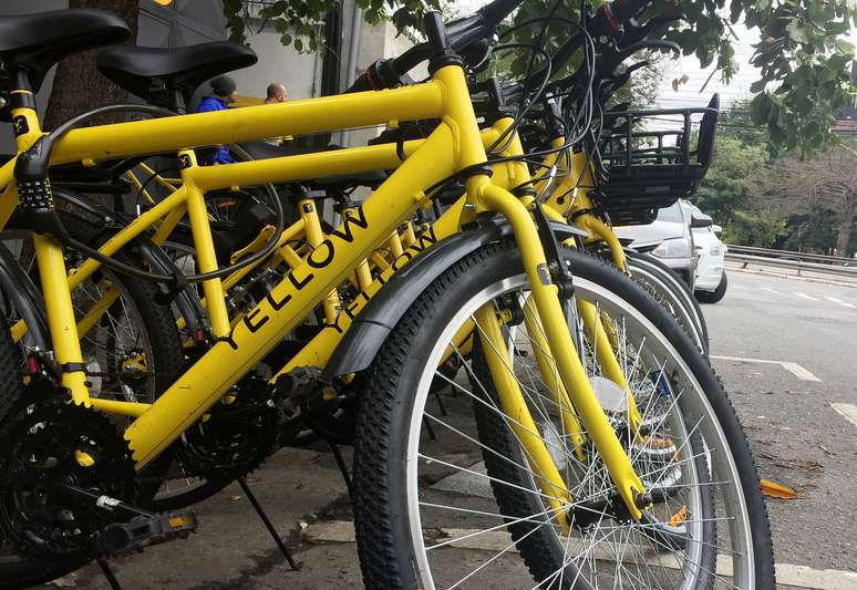 Bicicletas da Yellow em frente a sede da empresa em São Paulo
02/08/2018 REUTERS/Taís Haupt