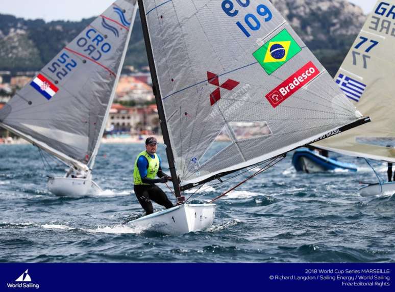 Jorge Zarif começou bem a disputa do Mundial, na Dinamarca (Foto: Richard Langdon/ Sailing Energy)