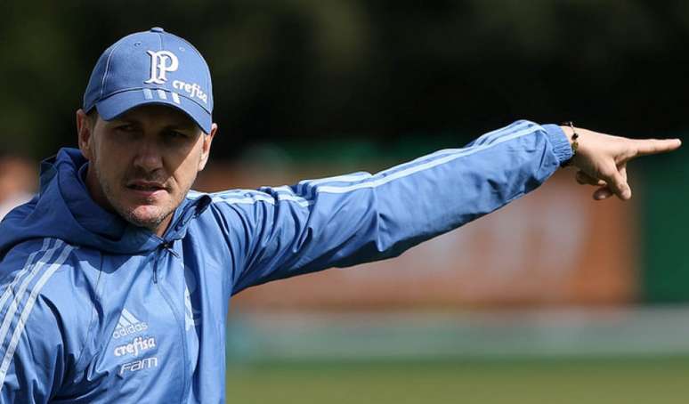 Paulo Turra durante treino do Palmeiras, na Academia de Futebol. Ele comanda o time nesta noite (Foto: Cesar Greco)