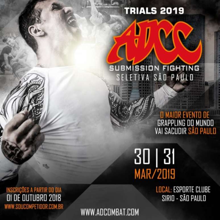 Inscrições para seletiva brasileira do ADCC 2019 serão abertas a partir do dia 1º de outubro (Foto: Divulgação)