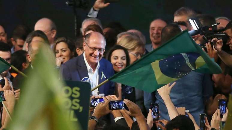 Geraldo Alckmin (PSDB) aproveitou seu discurso para atacar tanto Bolsonaro (PSL) quanto o PT