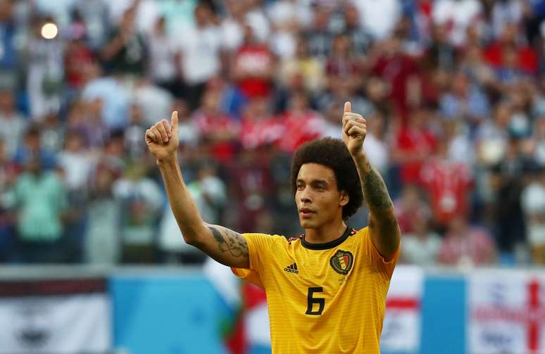 Axel Witsel em jogo da B&eacute;lgica contra Inglaterra
 14/7/2018   REUTERS/Sergio Perez 