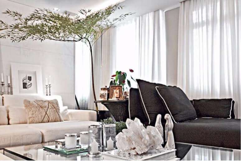 34- Em ambientes cleans, o bambu moss&ocirc; cria uma atmosfera de aconchego. Fonte: Radio 92