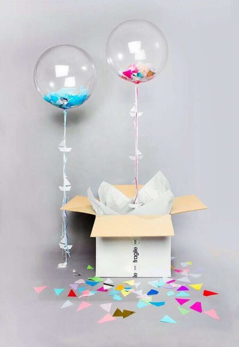 45. Modelo de bal&atilde;o perfeito para decora&ccedil;&atilde;o da caixa para festa &ndash; Foto: Bonbon Balloons