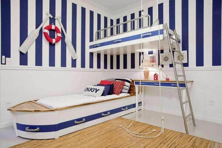 5- Quarto de menino estilo marinheiro. Fonte: Pinterest