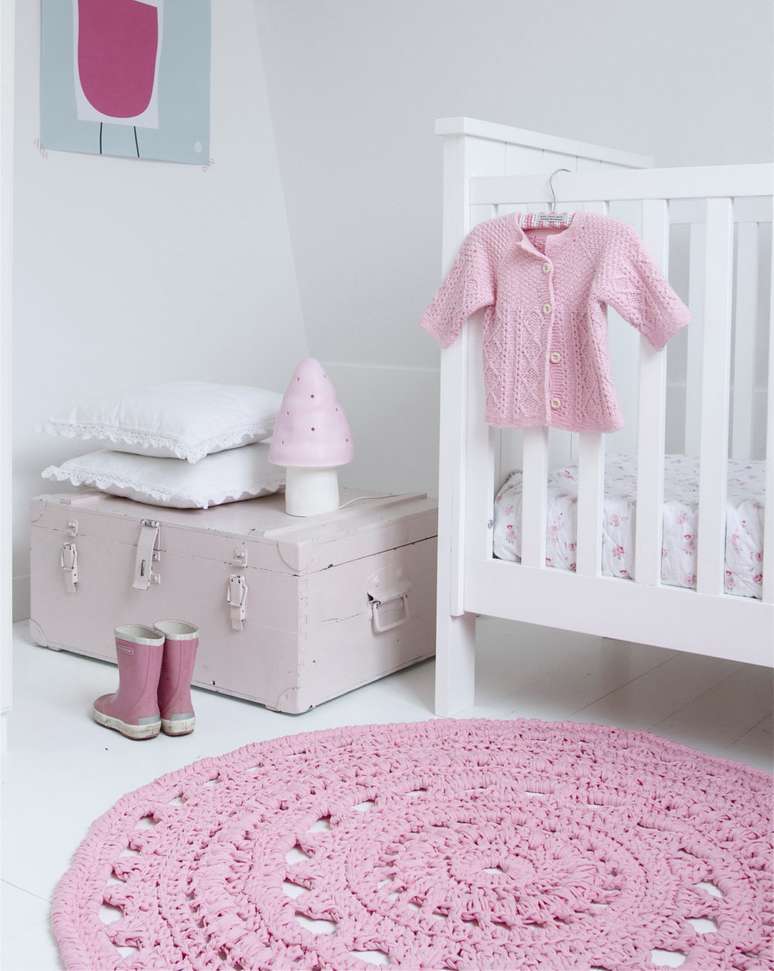 9. Em quartos infantis, os tapetes de croch&ecirc; ficam ainda mais fofos
