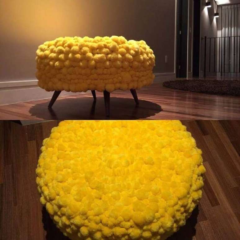 18. Modelo de puff feito com pneu velho &ndash; Foto: Caixa de Carol