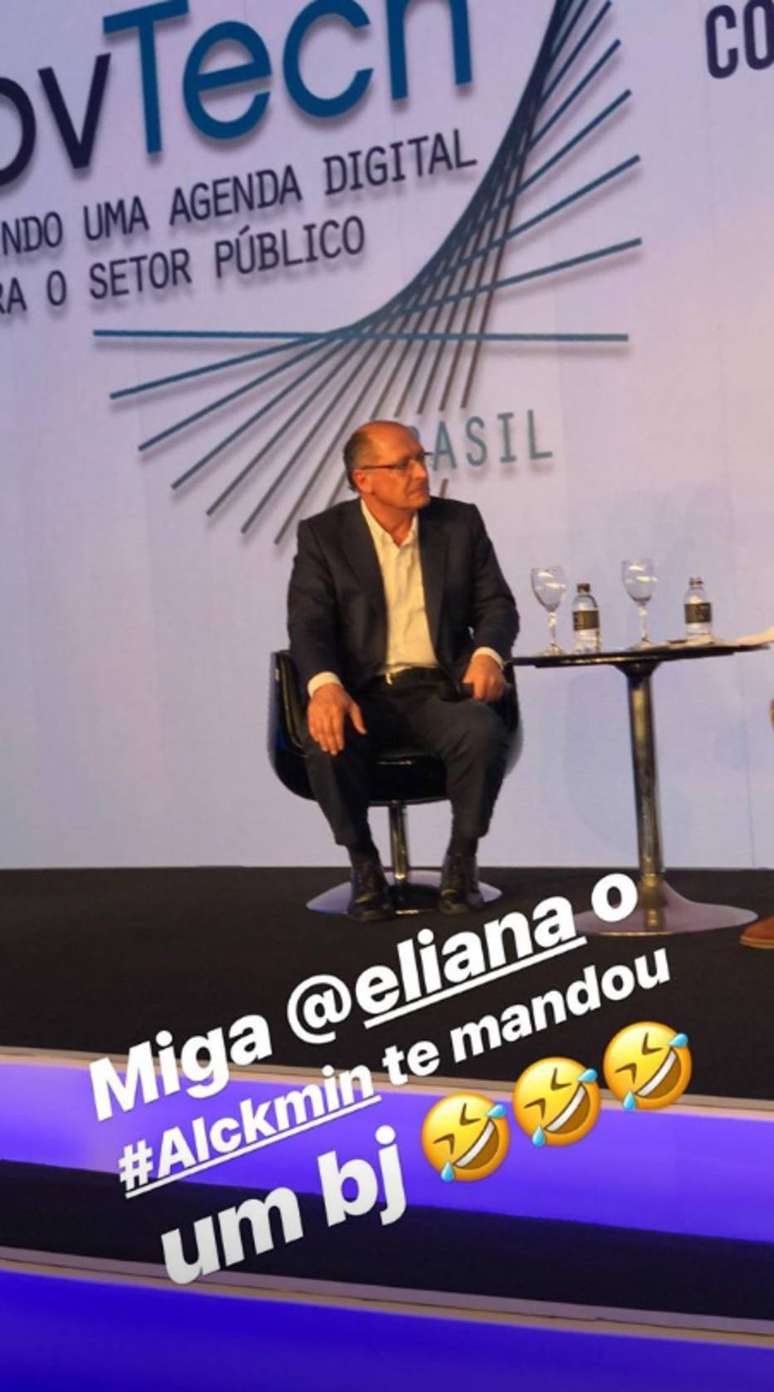 Angélica se divertiu com a gafe cometida por Geraldo Alckmin e mandou recado para Eliana