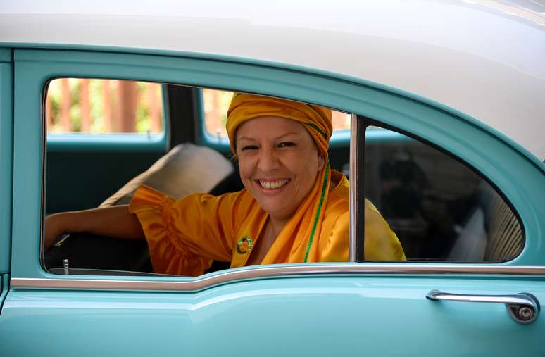 A cantora cubana Albita Rodr&iacute;guez em Londres, na Inglaterra
07/08/2018
REUTERS/Toby Melville 