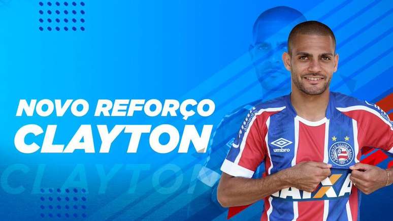 Emprestado pelo Atlético-MG, Clayton é oficializado como reforço do Bahia