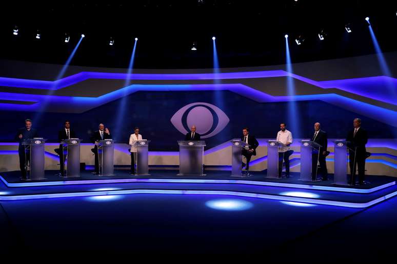 Candidatos à Presidência durante debate televisionado em São Paulo 09/08/2018  REUTERS/Paulo Whitaker