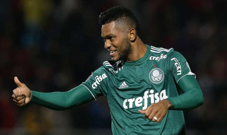 Borja durante a vitória do Palmeiras sobre o Cerro Porteño, pela Libertadores (Foto: Cesar Greco)