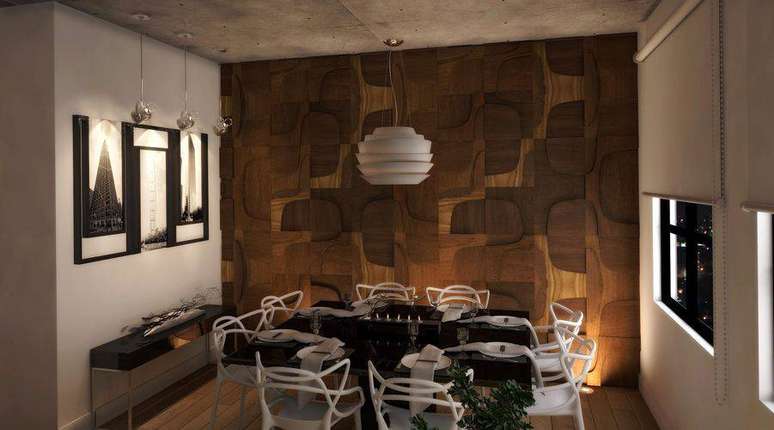 19. Veja na foto como voc&ecirc; pode colocar lustres para sala de jantar em estilo moderno. Projeto de Rodrigo Veiga