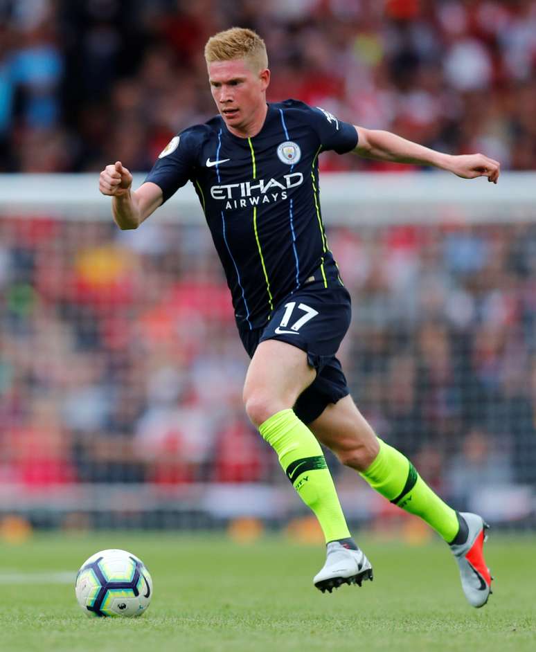 Meia do Manchester City Kevin De Bruyne durante partida da liga inglesa contra o Arsenal 12/08/2018 REUTERS/Eddie Keogh