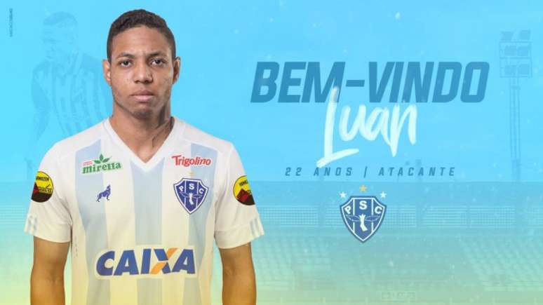 Luan é anunciado como novo reforço do Paysandu (Foto: Divulgação)