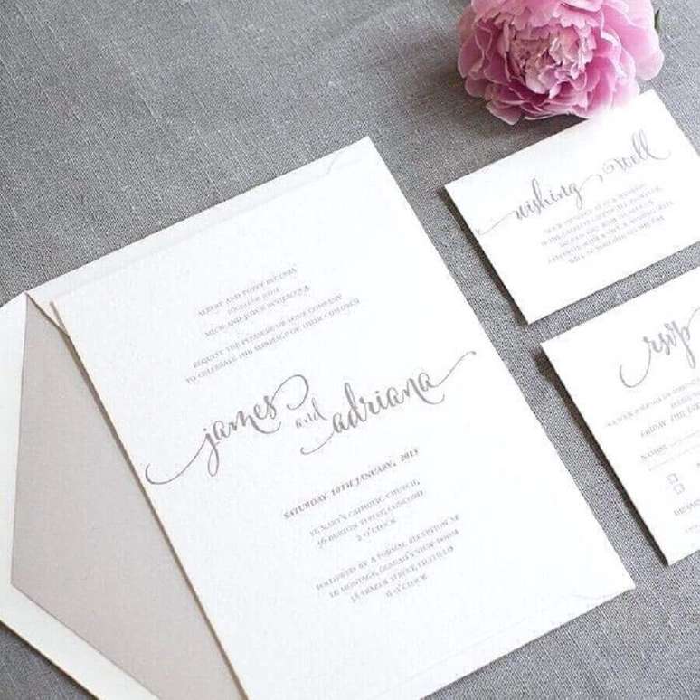 40. Os convites de casamento simples e clássicos sempre são muito bonitos – Foto Tanie Przeprowadzki.info