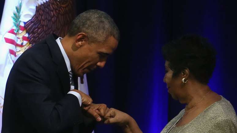 Aretha Franklin levou o ex-presidente americano Barack Obama às lágrimas