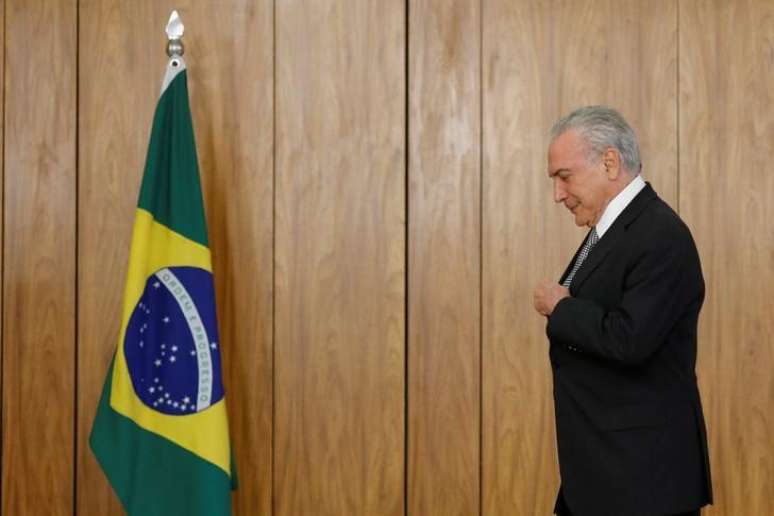 Presidente Michel Temer durante cerim&ocirc;nia no Pal&aacute;cio do Planalto 25/04/ 2018. REUTERS/Adriano Machado  