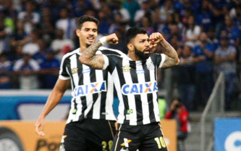 Gabriel marcou o primeiro gol do Santos na vitória por 2 a 1 diante do Cruzeiro, em Minas(Foto: Rodney Costa/Eleven)