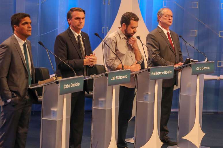 Presidenciáveis durante debate na sexta-feita, 18, exibido pela RedeTV!