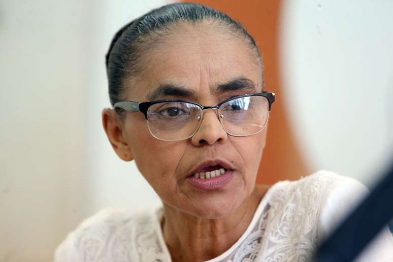 Marina Silva durante entrevista em sede do partido REDE, em Brasília