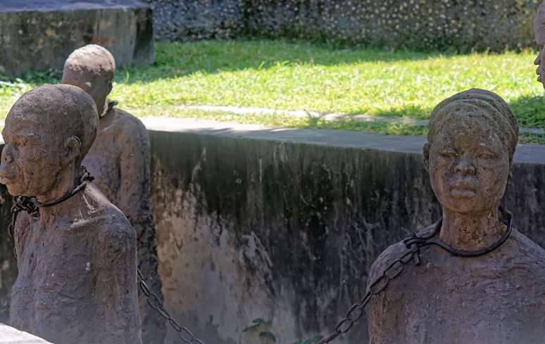 Monumento dedicado à escravidão na África, em Zanzibar, na Tanzânia