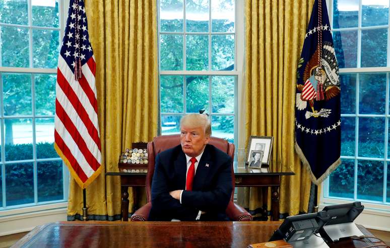 Trump, em entrevista com a Reuters no Salão Oval da Casa Branca 20/8/2018  REUTERS/Leah Millis 