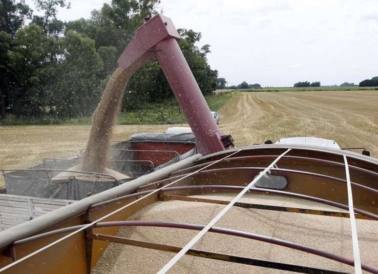 Caminh&atilde;o sendo carregado com gr&atilde;os de milho 
18/12/2012 
REUTERS/Enrique Marcarian