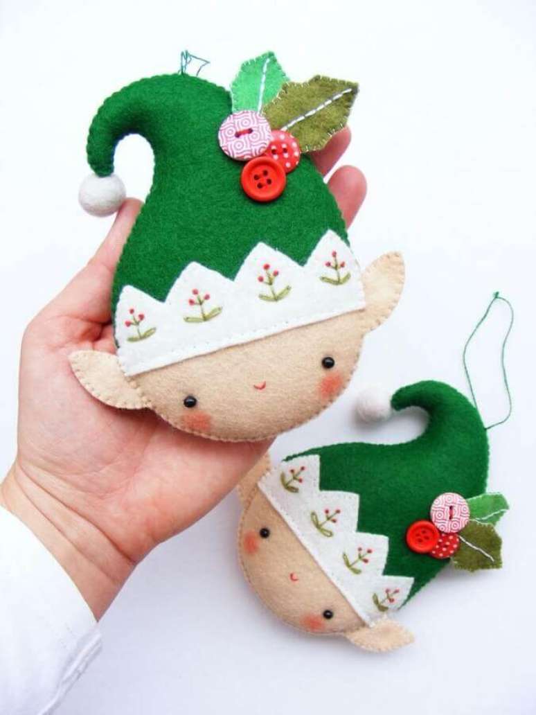 50. Lindo artesanato de feltro feito para decorar árvore de natal – Foto: Etsy