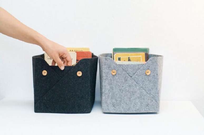 74. Caixas organizadoras de artesanato em feltro &ndash; Foto: Contemporist