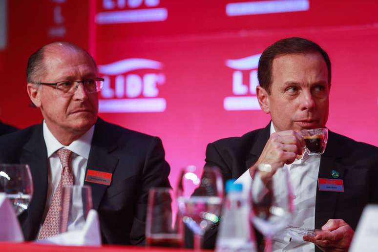 Alckmin e Doria durante um almoço-debate em 2017