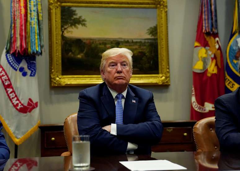Presidente dos EUA, Donaldo Trump, durante audiência na Casa Branca, em Washington 23/08/ 2018.  REUTERS/Kevin Lamarque 