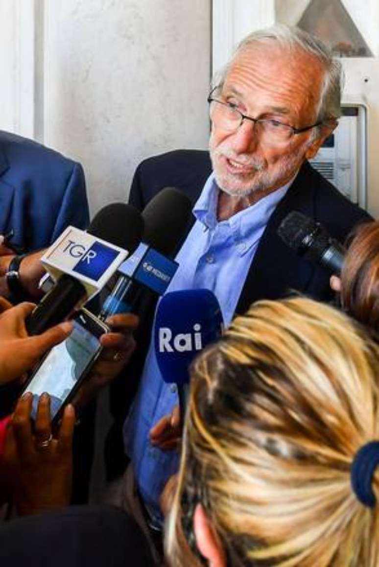 Renzo Piano após encontro com Giovanni Toti em Roma