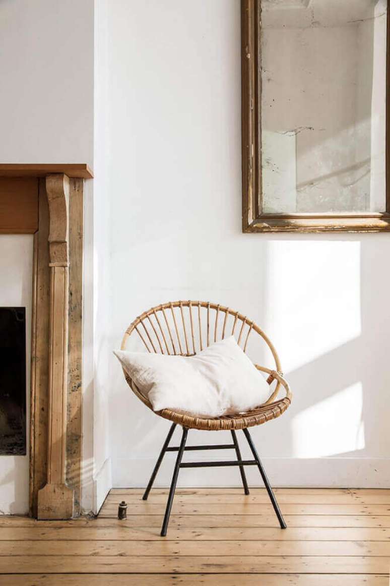 54. Os móveis de vime também ficam lindos em ambientes com decoração minimalista – Foto: Daniella Witte