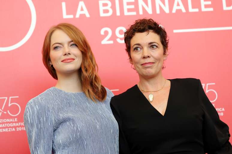 Emma Stone e Olivia Colman no Festival de Veneza