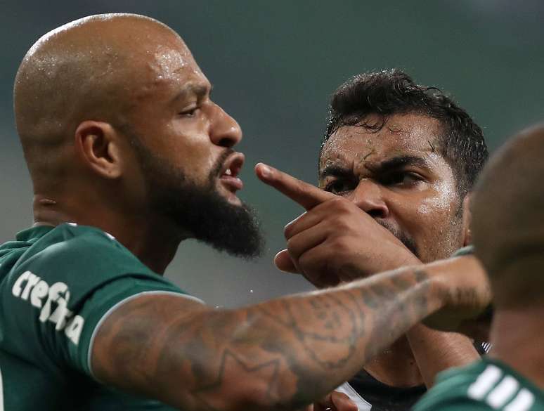 Felipe Melo durante jogo do Palmeiras contra o Botafogo