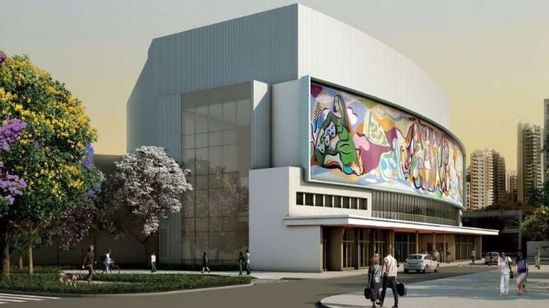 Projeto da nova fachada do Cultura Art&iacute;stica, que pegou fogo em 2008 e est&aacute; previsto para ser reinaugurado em 2021