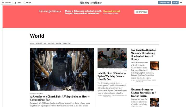 'Ameaça a centenas de anos de História', diz reportagem do site do NYT