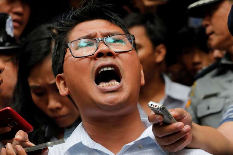 Jornalista da Reuters Wa Lone deixa tribunal após receber condenação a 7 anos de prisão 03/09/2018 REUTERS/Myat Thu Kyaw 