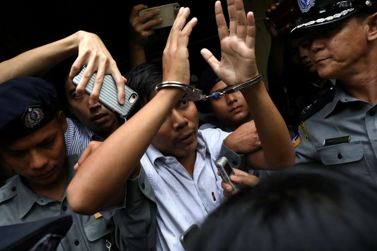 Jornalista da Reuters, Kyaw Soe Oo, deixa tribunal em Yangon após anúncio do veredicto de sua condenação a 7 anos de prisão 03/09/2018 REUTERS/Ann Wang     