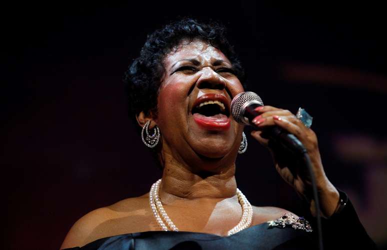 Aretha Franklin durante apresenta&ccedil;&atilde;o em Nova York, em 2011