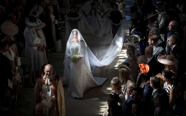Meghan Markle durante casamento com príncipe Harry em Windsor, Reino Unido 