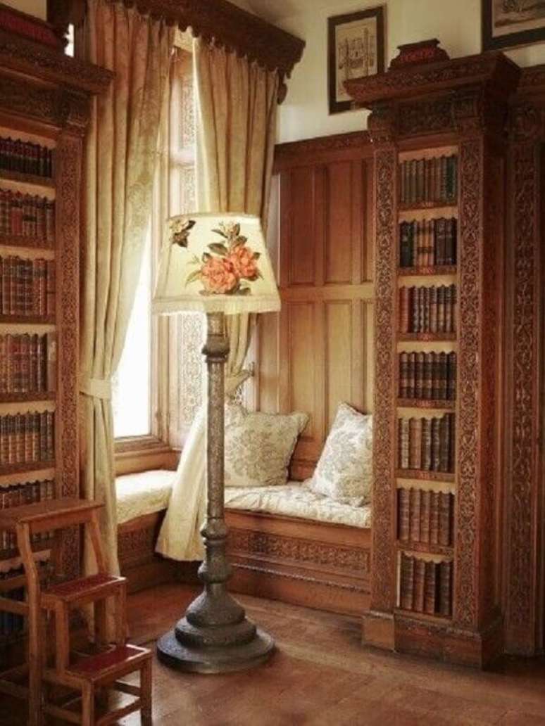 16. Cantinho da leitura com decora&ccedil;&atilde;o proven&ccedil;al &ndash; Foto: Pinterest