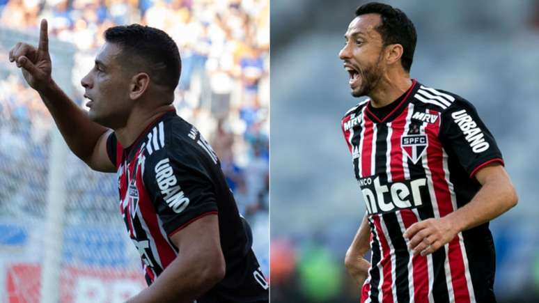 Juntos, Diego Souza e Nenê somam 40% dos gols do São Paulo neste Brasileirão (Alessandra Torres/Eleven e Pedro Vale/AGIF)