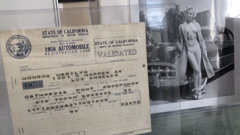 Registro de ve&iacute;culo no nome de Marilyn Monroe tamb&eacute;m est&aacute; em exposi&ccedil;&atilde;o no museu Paley Center for Media