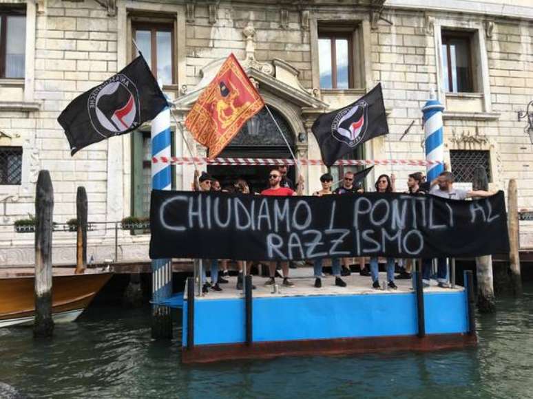 Manifestação contra o racismo em Veneza, na Itália