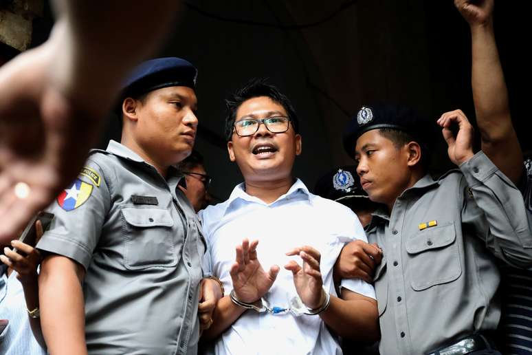 Jornalista da Reuters Wa Lone, depois de anúncio de veredicto em Yangon, Myanmar 3/9/2018 REUTERS/Ann Wang