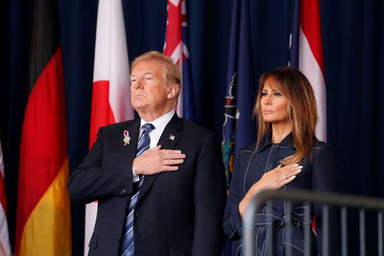 Trump e a primeira-dama Melania Trump em Memorial do Voo 93 na Pensilv&acirc;nia 
 11/9/2018     REUTERS/Kevin Lamarque 