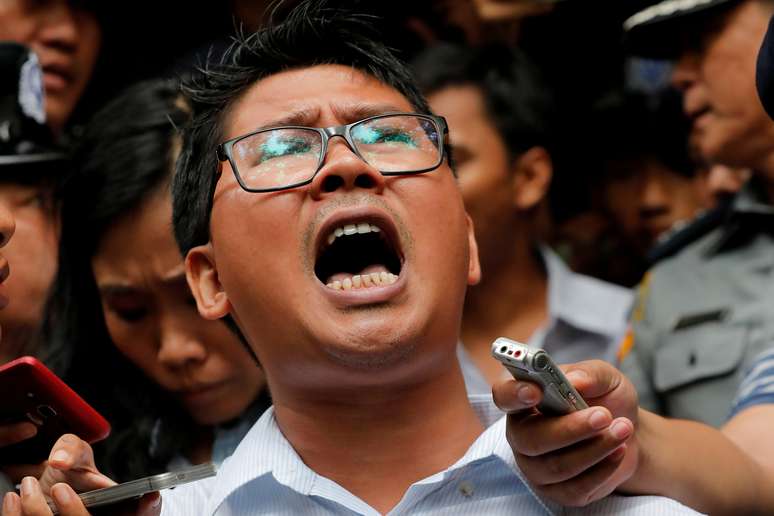 Jornalista da Reuters Wa Lone deixa tribunal em Yangon após receber veredicto 03/09/2018 REUTERS/Myat Thu Kyaw